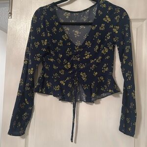 Floral print top long sleeve
